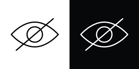 Eye crossed icon. Simple element illustration. outline and flat symbol design