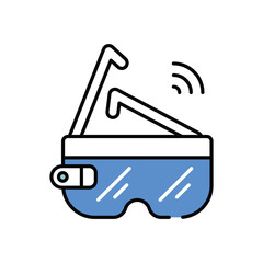 Wifi Glasses vector icon stock illustration