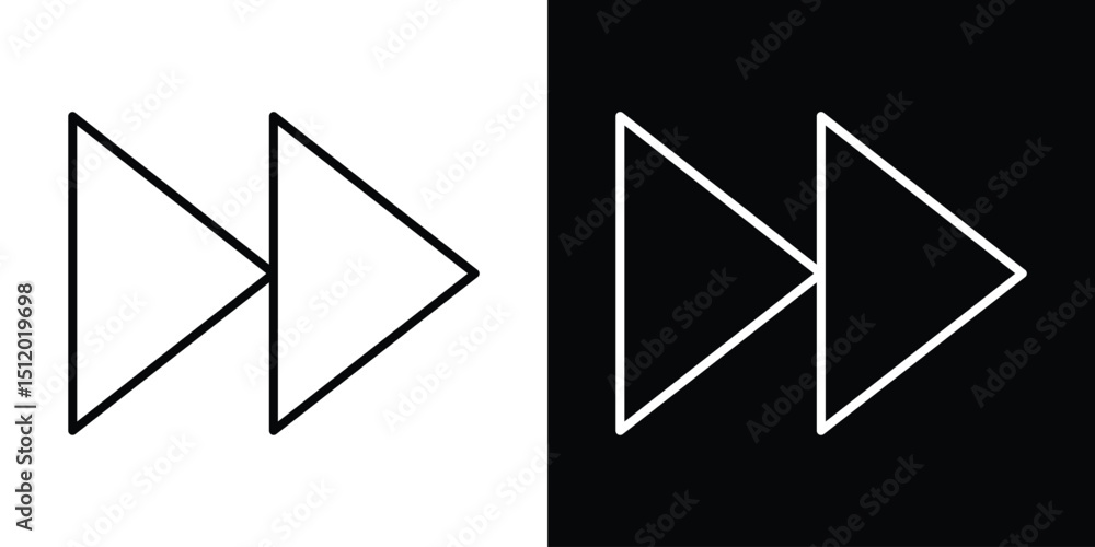 Poster fast forward icon. simple element illustration. outline and flat symbol design