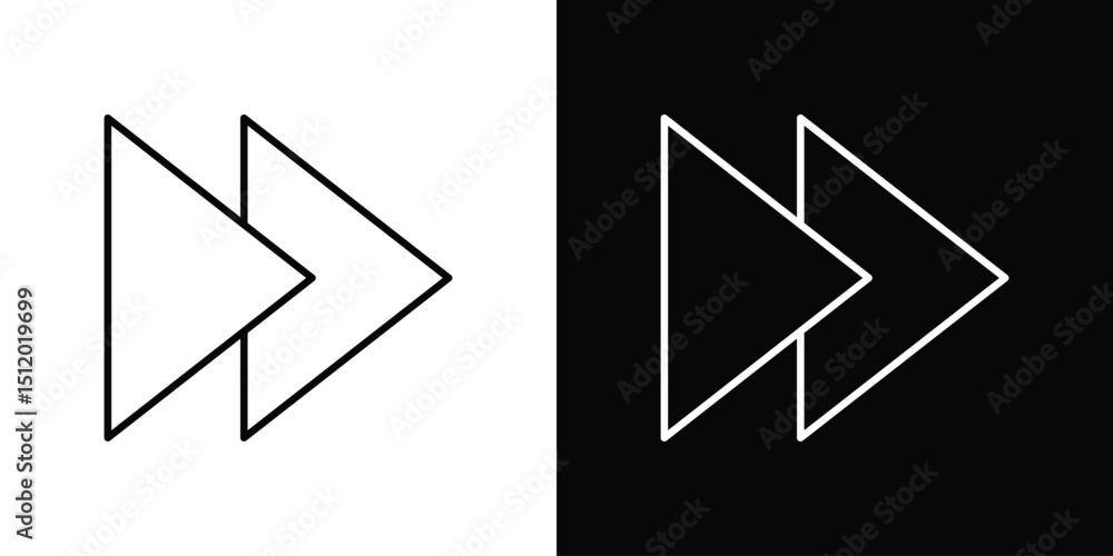 Poster fast forward icon. simple element illustration. outline and flat symbol design