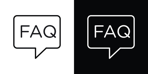 FAQs icon. Simple element illustration. outline and flat symbol design
