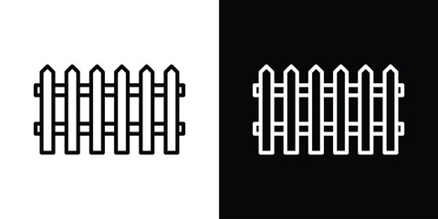 Fence icon. Simple element illustration. outline and flat symbol design