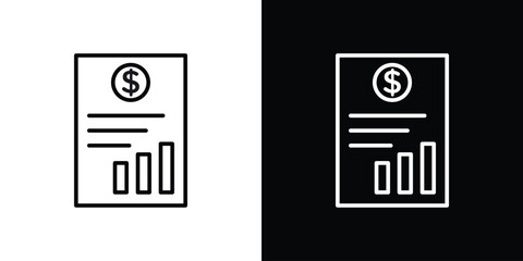 Financial report icon. Simple element illustration. outline and flat symbol design