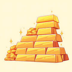 Shiny Gold Bars and Coins: Luxury, Wealth, and Investment Symbolism