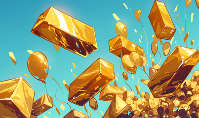 Shiny Gold Bars and Coins: Luxury, Wealth, and Investment Symbolism