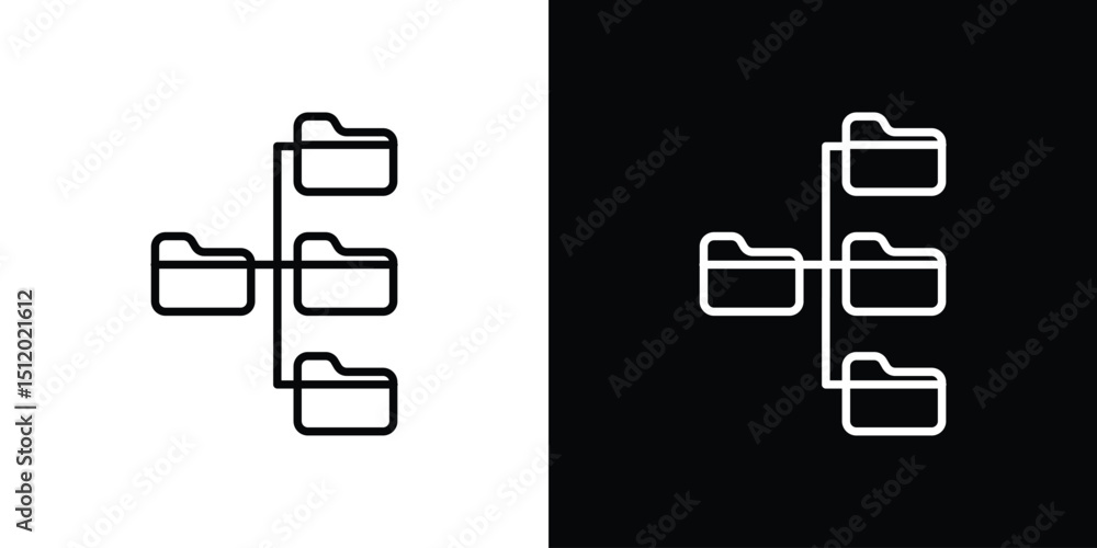 Poster folder tree icon. simple element illustration. outline and flat symbol design