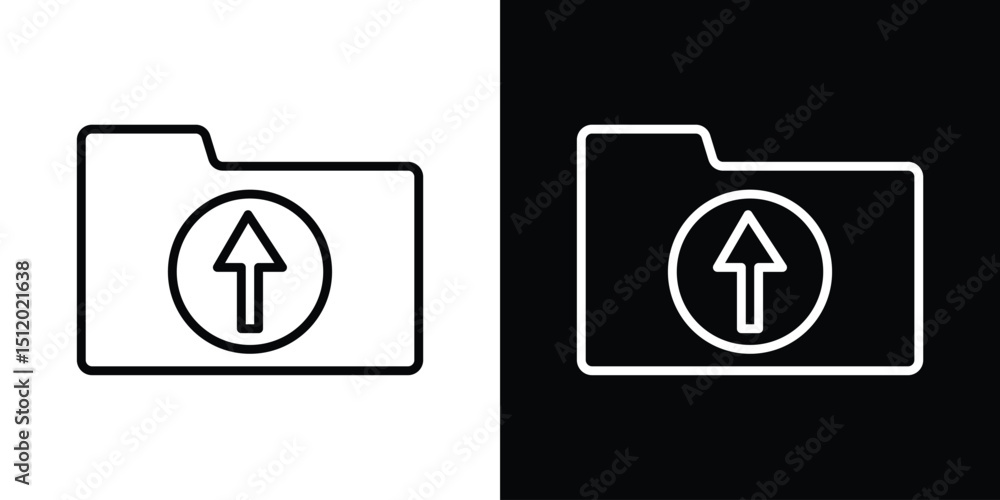 Poster folder upload icon. simple element illustration. outline and flat symbol design