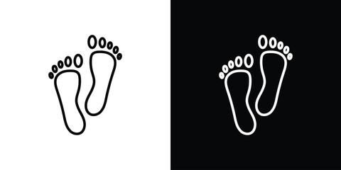 Obraz premium Footprint icon. Simple element illustration. outline and flat symbol design