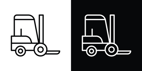 Forklift icon. Simple element illustration. outline and flat symbol design