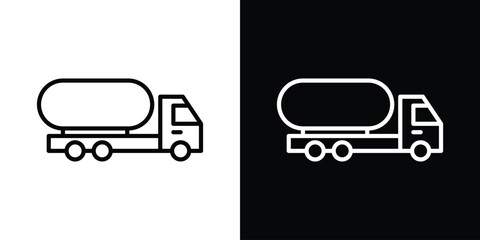 Fuel truck icon. Simple element illustration. outline and flat symbol design
