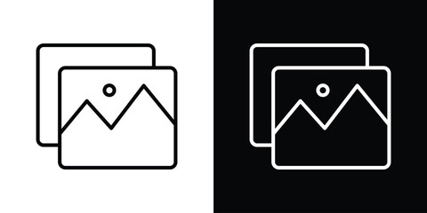 Gallery icon. Simple element illustration. outline and flat symbol design