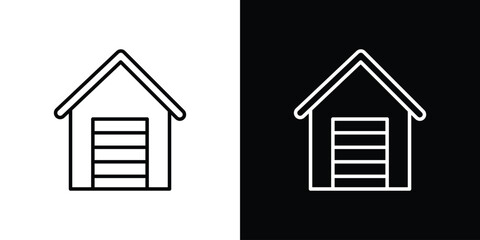 Garage icon. Simple element illustration. outline and flat symbol design