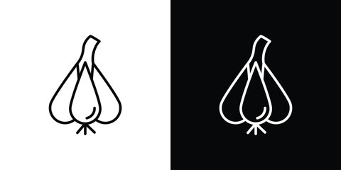 Garlic icon. Simple element illustration. outline and flat symbol design