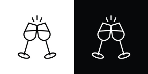 Glass-cheers icon. Simple element illustration. outline and flat symbol design