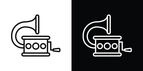 Gramophone icon. Simple element illustration. outline and flat symbol design