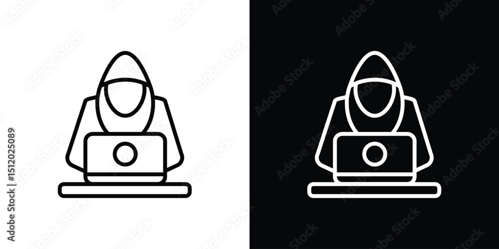 Fototapete Hacker icon. Simple element illustration. outline and flat symbol design