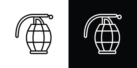 Hand grenade icon. Simple element illustration. outline and flat symbol design
