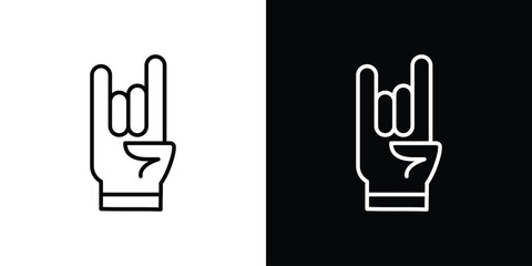 Hand Horns icon. Simple element illustration. outline and flat symbol design