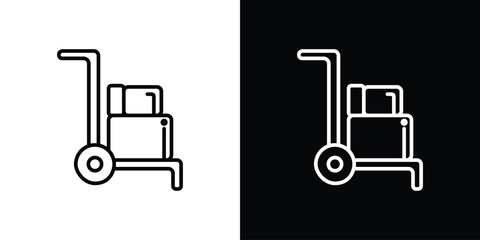 Hand truck icon. Simple element illustration. outline and flat symbol design