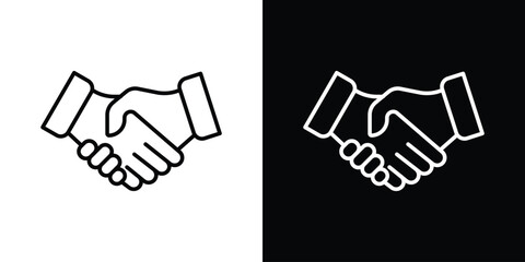 Handshake icon. Simple element illustration. outline and flat symbol design