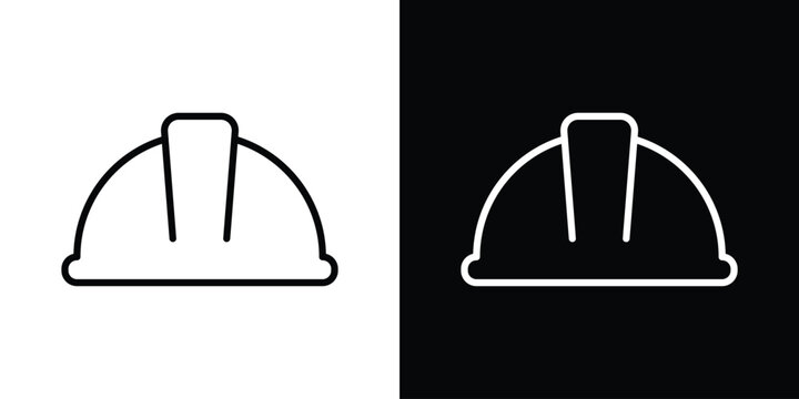 Hard hat icon. Simple element illustration. outline and flat symbol design