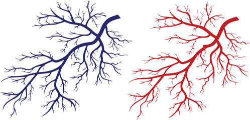Cracked Vein Pattern Design in Black and Red with Organic Branching Style