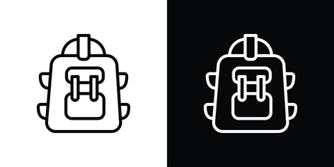Hiking backpack icon. Simple element illustration. outline and flat symbol design