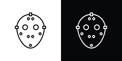 Hockey mask icon. Simple element illustration. outline and flat symbol design