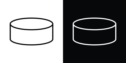 Hockey puck icon. Simple element illustration. outline and flat symbol design
