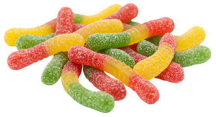 Jelly candies isolated on PNG background.
