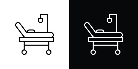 Hospital bed icon. Simple element illustration. outline and flat symbol design
