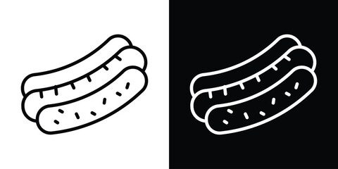 Hot dog icon. Simple element illustration. outline and flat symbol design