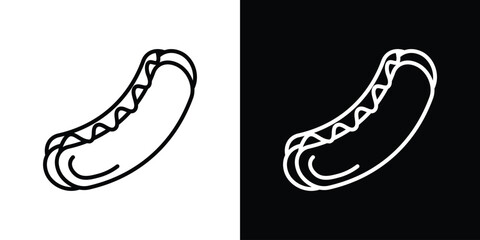 Hotdog icon. Simple element illustration. outline and flat symbol design