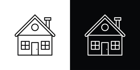 House icon. Simple element illustration. outline and flat symbol design