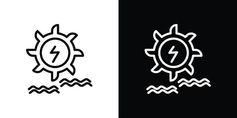 Hydro power icon. Simple element illustration. outline and flat symbol design