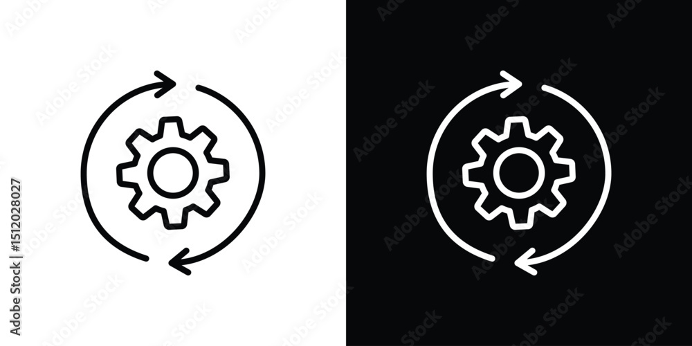 Poster implementation icon. simple element illustration. outline and flat symbol design