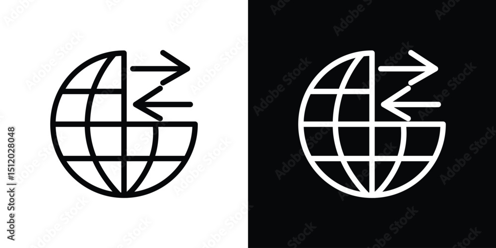 Poster import and export icon. simple element illustration. outline and flat symbol design