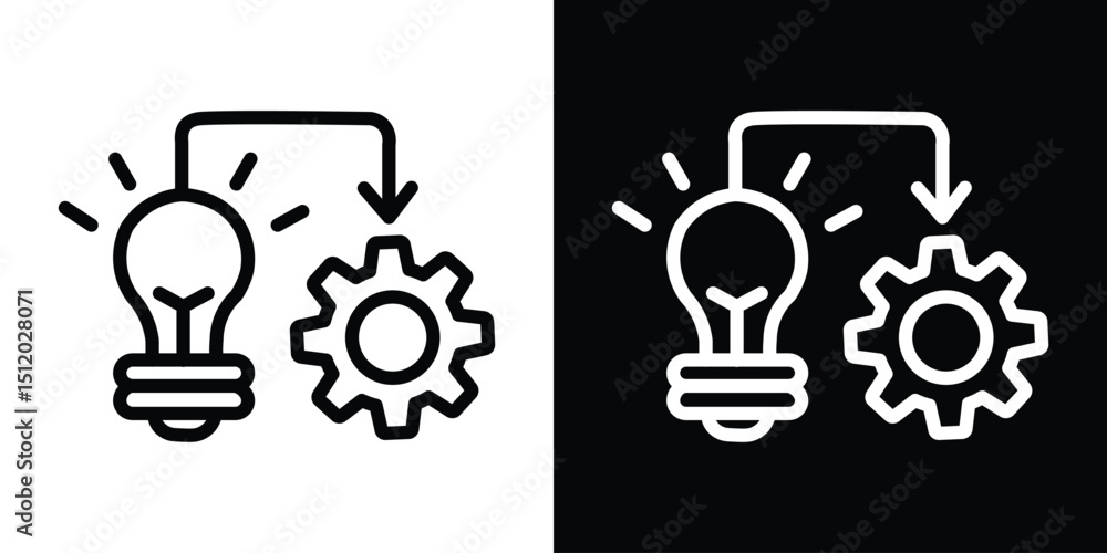 Poster Implementation icon. Simple element illustration. outline and flat symbol design