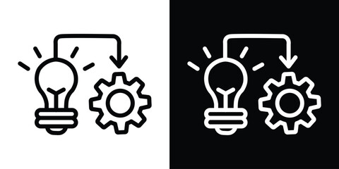 Implementation icon. Simple element illustration. outline and flat symbol design