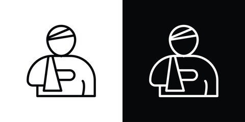 Injury icon. Simple element illustration. outline and flat symbol design