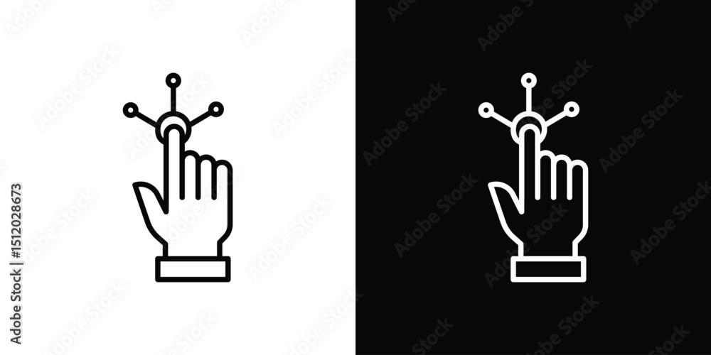 Poster interactive icon. simple element illustration. outline and flat symbol design