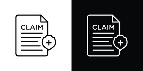 Insurance Claim icon. Simple element illustration. outline and flat symbol design