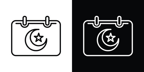 Islamic calendar icon. Simple element illustration. outline and flat symbol design