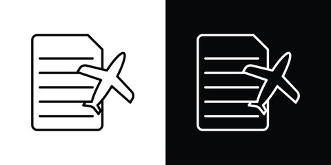 Itinerary icon. Simple element illustration. outline and flat symbol design