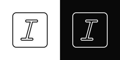 Italic button icon. Simple element illustration. outline and flat symbol design
