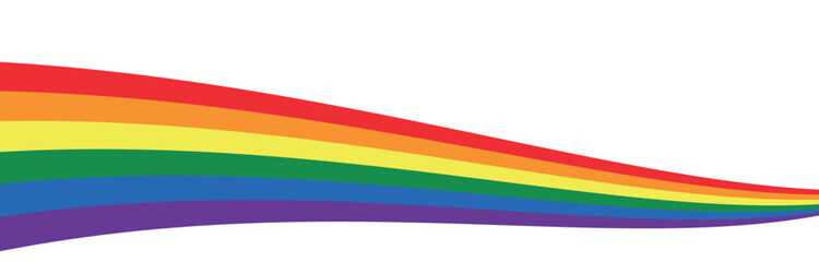 LGBT Pride month banner. Rainbow Flag wavy ribbon vector design element. LGBTQ Pride Month. Pride Rainbow Ribbon for Background or Banner Template. Gay, Lesbian, Bisexual and Transgender Community.