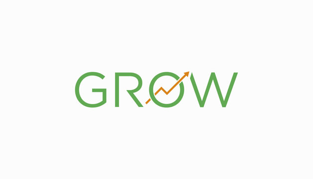Modern growth logo design wordmark. Abstract arrow shapes logo design finnance  graphic vector illustration. Symbol, icon, creative.