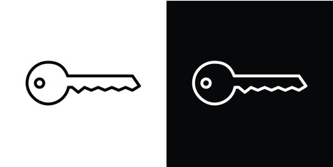 key icon. Simple element illustration. outline and flat symbol design