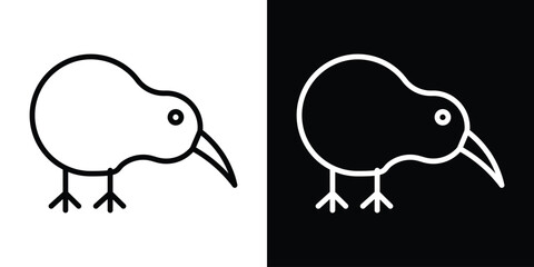 Kiwi bird icon. Simple element illustration. outline and flat symbol design
