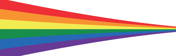 LGBT Pride month banner. Rainbow Flag wavy ribbon vector design element. LGBTQ Pride Month. Pride Rainbow Ribbon for Background or Banner Template. Gay, Lesbian, Bisexual and Transgender Community.
